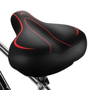 lot 20435 image: Xmifer Oversized Bike Seat, Comfortable Bike Seat - Universal Replacement Bicycle Saddle - Waterproof Leather Bicycle Seat with Extra Padded Memory Foam - Bicycle Seat for MenWomen - Retail $19