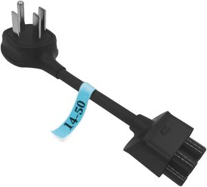 lot 20437 image: Premium Adapter for Tesla Gen 2 Mobile Charger  Connect to 240V Outlet  32 Amp Charging  10 Inch Length (NEMA 14-50) - Retail $40