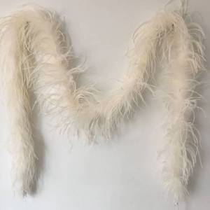 lot 20442 image: Sowder 72inch Length 1ply Ostrich Feather Boa for WeddingParty Decoration, Feather Scraf(Ivory) - Retail $19