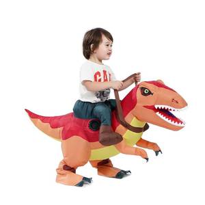 lot 20468 image: HSCTEK Inflatable Dinosaur Costume Toddler Boys Girls, Blow Up Trex Costume Kids, Inflatable Ride On Dinosaur Halloween Costume Children - Retail $29