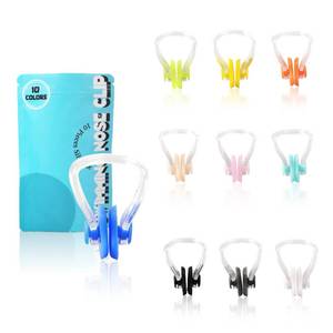 lot 20469 image: Lemon Legend Swimming Nose Clip, Silicone Waterproof Pool Nose Plugs for Kids (Age 7) and Adults with Storage Bag, 10 Packs, Multi-Color - Retail $8
