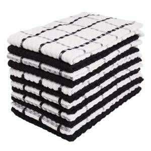 lot 20481 image: Kitchen Towels - Dish Towels and Dish Cloths - Hand Towel and Dishcloths Sets - 100% Soft Ring Spun Combed Cotton - Great for Cooking in Kitchen or Household Cleaning - Size 15 x 25 (Black, 12) - Retail $20