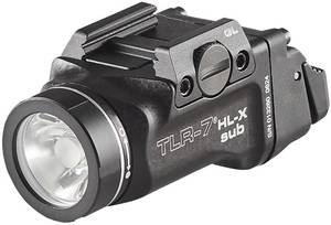 lot 20490 image: Streamlight 69503 TLR-7 HL-X sub USB 1000-Lumen Rechargeable Rail-Mounted Weapon Light Designed Exclusively for Glock 43X48 MOS, 43X48 Rail, Includes Mounting Kit with Keys, Black - Retail $169