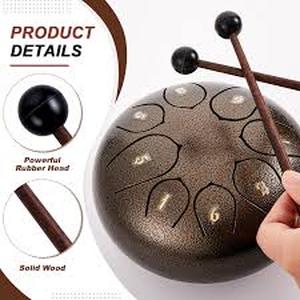 lot 2480 image: Professional Steel Tongue Drum with Mallet - Retail $85