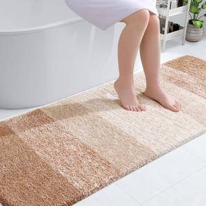 lot 1377 image: OLANLY Bathroom Runner Rugs 70x24, Extra Soft Absorbent Microfiber Bath Rugs, Rubber Backing, Quick Dry, Machine Washable Bath Mats for Bathroom Floor, Tub and Shower, Home Decor Accessories, Beige - Retail $56
