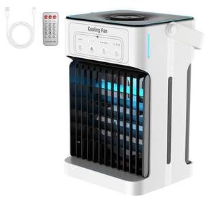 lot 1391 image: Portable Air Conditioners for Bedroom, Dual Motor Evaporative Air Cooler with 3 Speeds & 3 Mist, 7 Color Night Light Cooling Fan with 2-8H Timer, 1100ML Personal AC Unit for Office Room - Retail $30