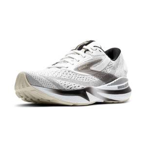 lot 1393 image: Brooks Men Adrenaline GTS 24 Supportive Running Shoe - WhiteBlackPelican - 10.5 Medium - Retail $140