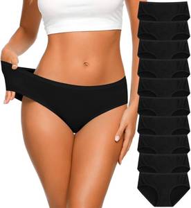 lot 2013 image: CULAYII Womens Underwear Cotton Hipster Panties Soft Stretch Womens Bikini Underwear Full Coverage Briefs Breathable Moisture Wicking Underwear Women Pack (Size S) - Retail $20