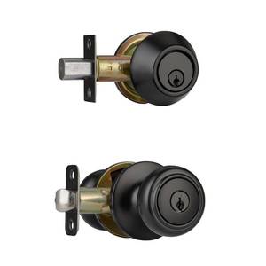 lot 2051 image: NCSEN Matte Black Door Knobs,Interior Door Knob with Lock,Coastal Style Door knob for Privacy and Bedroom (Keyed Alike Combo) - Retail $17