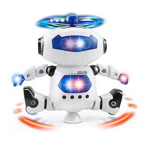 lot 2053 image: WenToyce Musical Walking Dancing Robot Toy for Kids, Flashing Lights, 360° Body Spinning, Toddlers Bosys Girls Fun Figure Toy - Retail $16