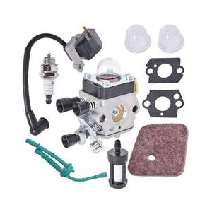 lot 2054 image: Carburetor with Ignition Module Coil Replacement for Stihl Trimmer FS38 FS45 FS46 FS55 FS55R KM55 C1Q-S186A C1Q-S97A - Retail $27