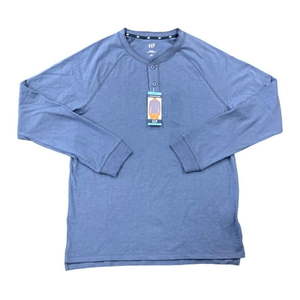 lot 2385 image: GAP Men s Long Sleeve Relaxed Fit Henley T-Shirt (Blue Indigo  L) - Retail $17
