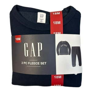 lot 2392 image: GAP Boy s Toddler 2-Piece Long Sleeve & Jogger Pant Fleece Set (Tapestry Navy  3T) - Retail $29