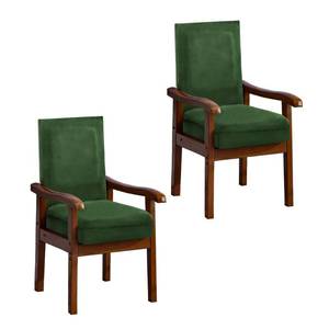 lot 2400 image: NICEEC Green Spandex Arm Chair Covers for Dining Chairs Super Soft Chair Covers Armchair Easy Fit Chair Cover Set of 2 Washable Chair Protector with Zipper for Kitchen Wedding Party Living Room - Retail $33