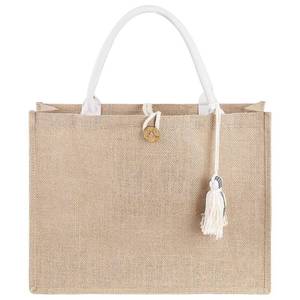 lot 2474 image: itgowisa Beach Bag For Women Personalized Beach Tote Light Brown Beach Bag Tote Burlap Cute Reusable Grocery Bag Pocket Handle Large Sturdy Eco Waterproof Jute Bag for Shopping Lunch Travel Gifts Bag