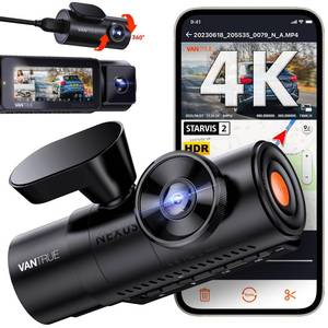 lot 2487 image: Vantrue N4 Pro 4K 3 Channel Dash Cam, STARVIS 2 IMX678 x PlatePix�� x HDR Night Vision, 4K1080P1080P Front Inside and Rear Dash Camera, Voice Control, WiFi, GPS, 24H Parking Mode, Support 512GB Max - Retail $252