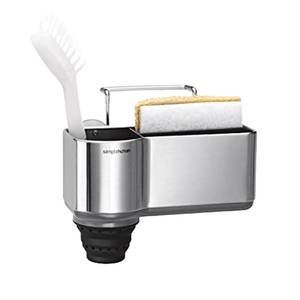 lot 2495 image: simplehuman Sink Caddy Sponge Holder, Brushed Stainless Steel - Retail $25