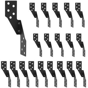lot 3536 image: XIHUWZ 20 Pcs Hurricane Tie,Strong tie Brackets with Black Powder-Coated,Hurricane Straps TrussesRafters Ties - Retail $18