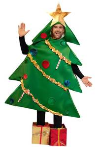 lot 3556 image: Arvilhill Mens Christmas Tree Costume Light Candy Cane Ball Funny Classic Matching Vacation Adult Xmas Outfit M - Retail $40