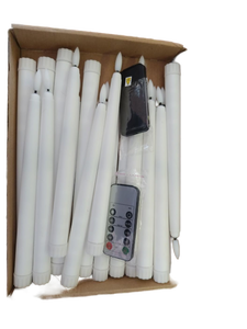 lot 3571 image: Box of Remote-Controlled LED Taper Candles - Retail $25