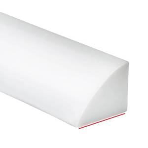 lot 4210 image: Duzzy 118 Inch Flexible Quarter Round Molding, Silicone Rubber Peel and Stick Shower Water Barrier Suitable for the Shower Corner or Kitchen Countertop Sink and Cooktop - Retail $22