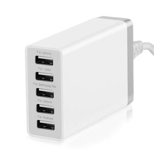 lot 4212 image: Pezin & Hulin 5 Port USB Wall Charger, 45W, Compatible with Tablet, Phone, Cell Devices - Retail $30