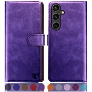 lot 4215 image: SUANPOT Compatible with Samsung Galaxy S25 Wallet case with RFID Blocking Credit Card Holder,Flip Book PU Leather Protective Cover Women Men for Samsung S25 Phone case Purple - Retail $20