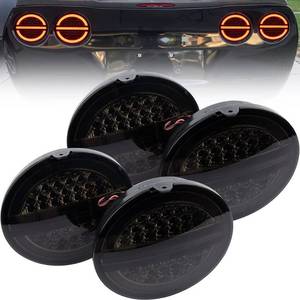 lot 5103 image: C6 Corvette LED Tail Turn Signal Light Assembly For Chevy Corvette 2005-2013 C6 ZR1 Grand Sport 427 Base Z06 Carbon Vette Rear Taillights Driving Running Brake Lamps Smoked Lens OEM 22762674 25958215 - Retail $300
