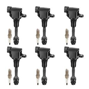 lot 5127 image: BDFHYK Set of 6 Ignition Coils pack UF401 & Iridium Spark Plugs NGK4469 Compatible with INFINITI FX35 G35 I35 M35 QX4 Nissan 350Z Altima Frontier 350Z 3.5L 4.0L V6 Replacement for C1439 22448-AL615 - Retail $83
