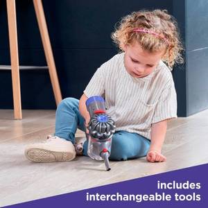 lot 5156 image: Casdon Dyson Cordless Vacuum Interactive & Officially Licensed Toy Dyson Vacuum For Children Aged 3 Realistic Role-Play Fun, Purple and Orange - Retail $24