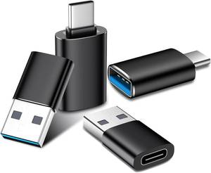 lot 6131 image: Temdan USB to USB C Adapter for iPhone 16 Charger 4 Pack,USBC Female to A Male OTG Type C Converter for Apple Watch Ultra iWatch 7 8 9 10,iPhone 16 15 14 13 Plus Pro Max,AirPods,iPad,Car,Samsung S24 - Retail $7
