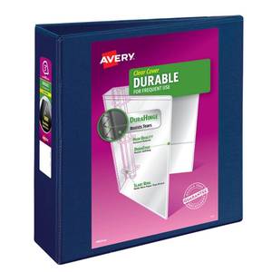 lot 6144 image: Avery Durable View 3 Ring Binder, 3 Inch Slant Rings, 1 Blue Binder (17044) - Retail $11