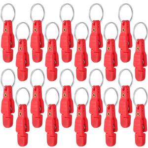 lot 6145 image: Honoson 20 Pieces Heavy Tension Snap Release Clips Padded Trolling Clips with Key Ring for Weight Planer Board Offshore Kites Downrigger Fishing(Red,Classic) - Retail $21