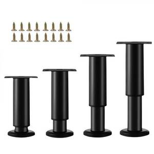 lot 6146 image: SWTOOL 4PCS Adjustable 4.7-7.08 Inch Metal Furniture Legs Black Furniture Replacement Foot Legs for Kitchen Cabinet Sofa Bed Desk Table Feet Support(Black) - Retail $19