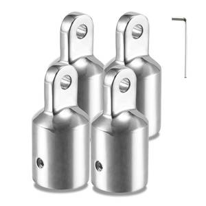 lot 6153 image: TINGZHIGO Bimini Top Eye End Cap Fits 78 inches(22mm) OD Round Tubing, with an L Shape Hex Allen Wrench, 316 Stainless Steel,Bimini Top Fittings(4 Packs) - Retail $24