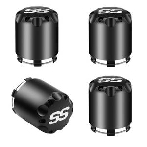 lot 6174 image: Drive-up Golf Cart Black SS Center Caps, Golf Cart ITP SS Wheel Center Hub Cap for Club Car EZGO Yamaha Models Wheel-4 Black Packs (Height 3.21  Outer Diameter 2.75) - Retail $23