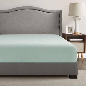 lot 6212 image: Comfort Spaces Coolmax Moisture Wicking Fitted Sheet ONLY Super Soft, Fade Resistant, All Elastic Deep Pocket Fits Up to 16 Mattress - Warm Weather Cooling Sheets for Night Sweats, Full, Aqua - Retail $14