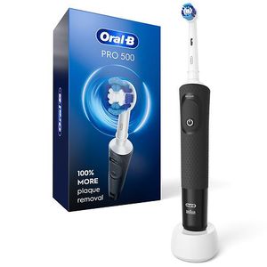 lot 6219 image: Oral-B Pro 500 Rechargeable Electric Toothbrush  Black  1 Count  Adults and Children 3 - Retail $55