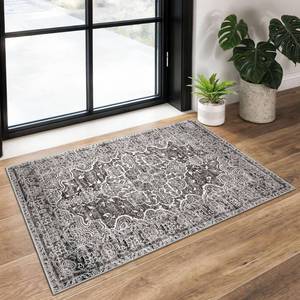 lot 6226 image: KUTA Vintage Small Area Rug 2x3 Tan Grey Washable Vintage Entryway Rugs Non-Slip Ultra Soft Floral Doormat Printed Retro Distressed Carpet Accent Farmhouse Kitchen Throw - Retail $23
