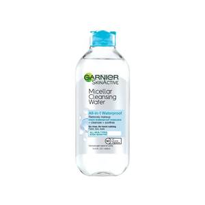 lot 6249 image: Garnier Micellar Water For Waterproof Makeup, Hydrating Facial Cleanser &amp Makeup Remover, Suitable for Sensitive Skin, Vegan, Cruelty Free, 13.5 Fl Oz (400mL), 2 Count - Retail $9