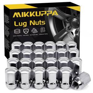 lot 6251 image: MIKKUPPA M14x1.5 Lug Nuts - One-Piece Chrome OEM Factory Style Large Acorn Seat Lug Nuts 78 Hex Replacement for Most Chrysler Dodge Jeep Ram Vehicles 24pcs Replace OEM 611-330 - Retail $40