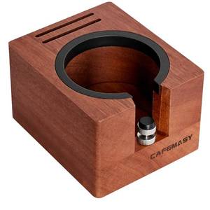 lot 6252 image: Espresso Tamping Station Wood 58mm - Natural Walnut Portafilter Holder Coffee Tamper Station Espresso Tools Puck Screen Organzier Espresso Machine Accessories - Retail $23