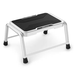 lot 11402 image: Step Stool, HBTower Step Stools for Adults Kids with Non-Slip Rubber Feet, Holds Up to 600 lbs, Lightweight Stepping Stools for Bedroom Kitchen Bathroom, Bed Steps for High Beds - Retail $24