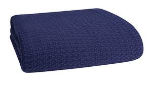 lot 11403 image: Elvana Home 100% Cotton Bed Blanket, Breathable Bed Blanket Twin Size, Cotton Thermal Blankets Twin, Perfect for Layering Any Bed for All Season, Navy Blue - Retail $28