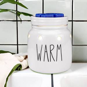 lot 11410 image: STAR MOON Rae Dunn Wax Warmer Wax Melt Warmer for Rae Dunn Inspired Decor Mason Jar Wax Warmer with Removable Dish, One More Bulb, Home Fragrance Home Decor, Glossy White (Warm) - Retail $30