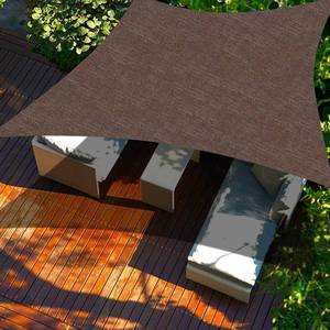 lot 11413 image: Cool Area Sun Shade Sail 12x12FT Rectangle Shade Canopy Outdoor Sunshade for Patio Backyard Garden, Brown - Retail $137