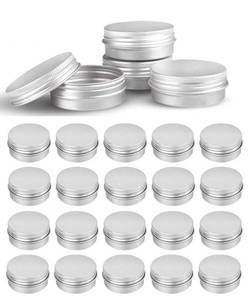 lot 11437 image: 48 Pcs 1 oz Tins Silver Aluminum Tins Cans Screw Top Round Steel tins Screw Lid Containers&nbsp