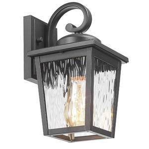 lot 11439 image: Luminzone Outdoor Wall Light Wall Mount Fixtures Outdoor Sconce Lights Wall Lanterns Waterproof Exterior Front Porch Lights with Water Ripple Glass for House Garage Doorway Patio - Retail $42