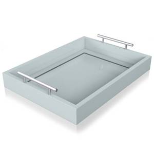 lot 11443 image: Deluxe Tray for Coffee Table �� Modern Coffee Table Decor Tray, Duck Egg Blue Tray, Table Centerpiece Tray to Decorate Your Home - 16x12 - Retail $38