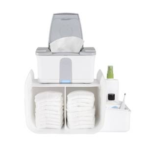 lot 11446 image: Ubbi Diaper Caddy Organizer, Stores Baby Diapers, Wipes &amp Baby Accessories, White